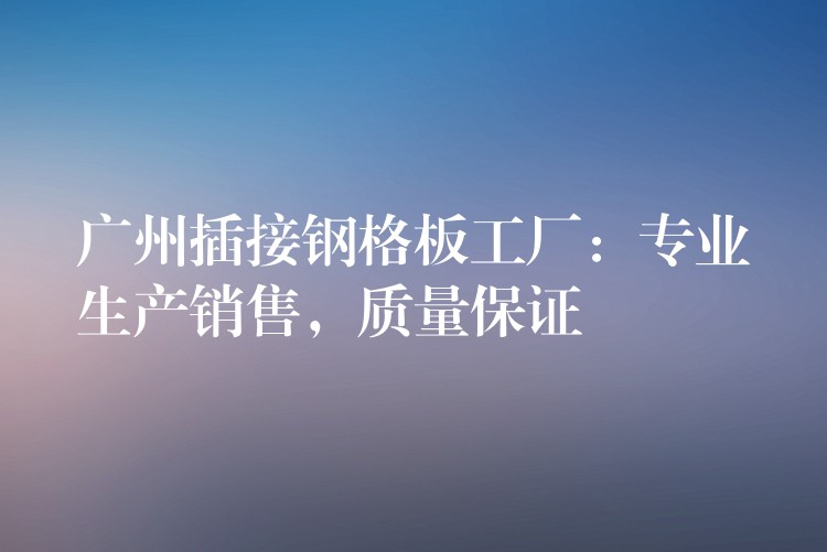 湖南插接鋼格板工廠：專業生產銷售，質量保證